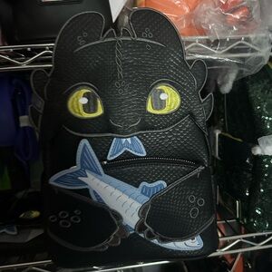Toothless loungefly backpack and wallet
